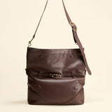 OLEADA NYC Shoulder Bag > Leather Shoulder Bag For Women > Leather Handbag > Convertible To Handbag > Fits 14" laptop> Marina Foldover Bag