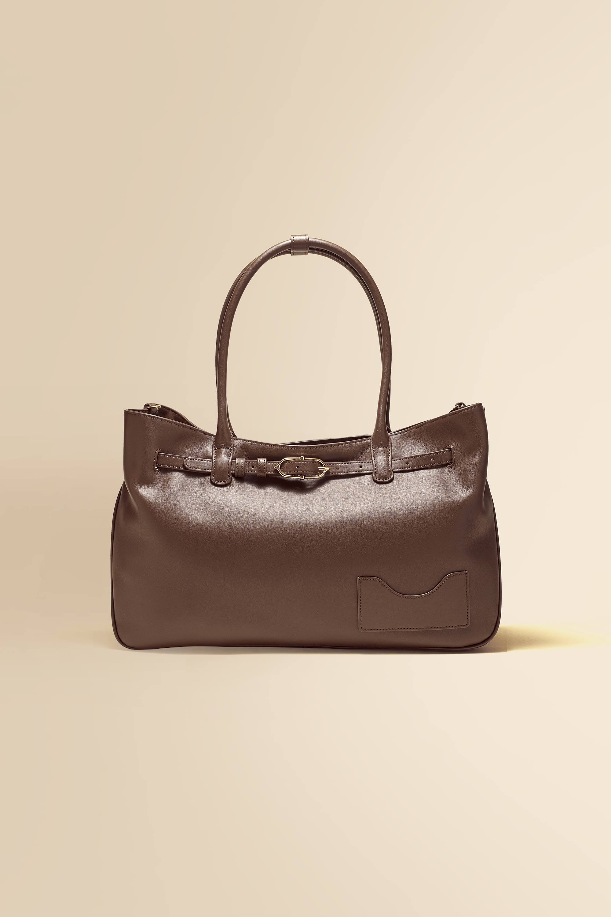 OLEADA NYC Tote Bag > Leather Tote Bag For Women > Mini Handbag > Convertible To Shoulder Bag > Fits 14" laptop> Color_Chocolate Marina Tote