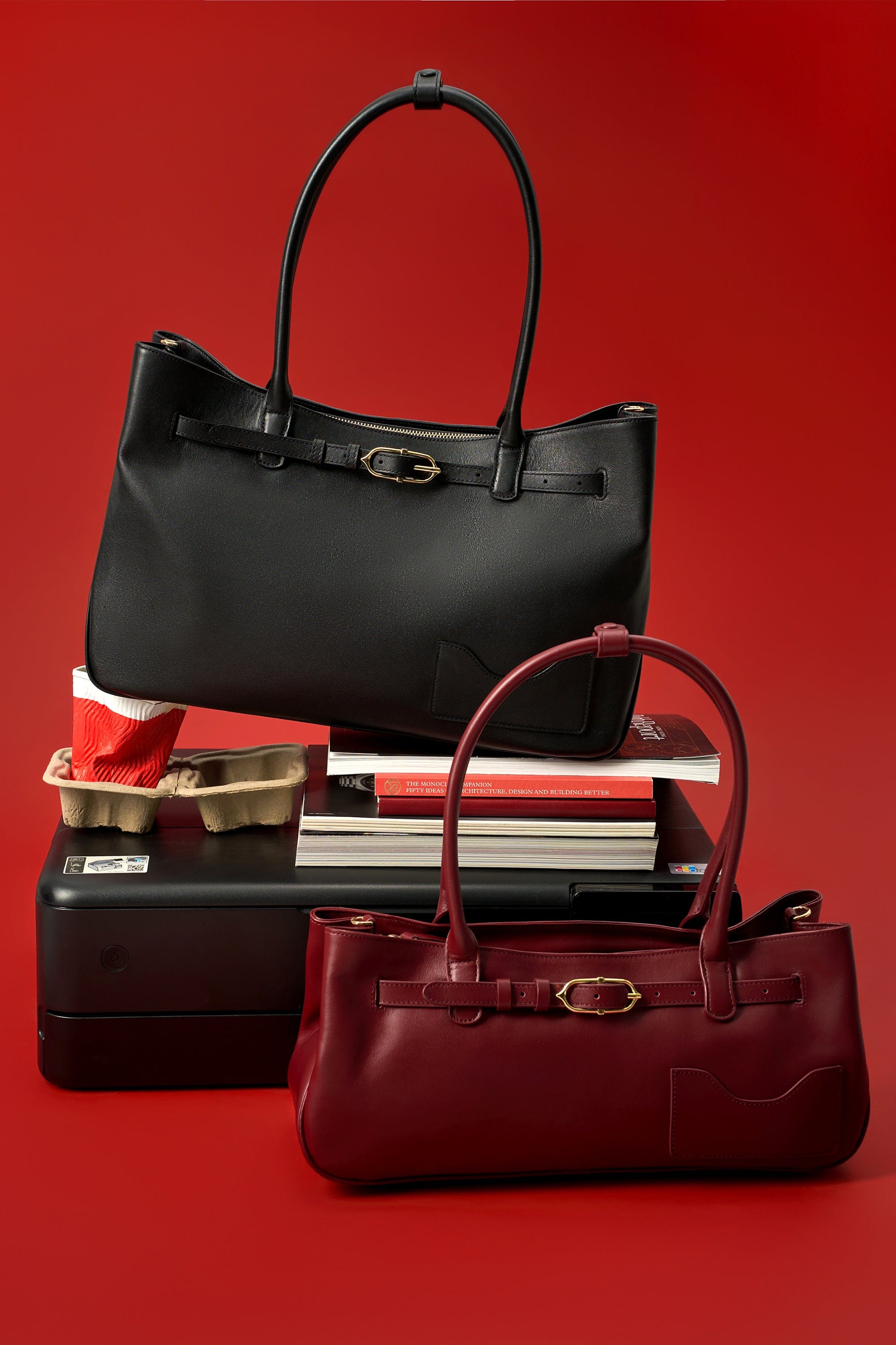 OLEADA NYC Tote Bag > Leather Tote Bag For Women > Mini Handbag > Convertible To Shoulder Bag > Fits 14" laptop> Marina Tote