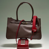 OLEADA NYC Tote Bag > Leather Tote Bag For Women > Mini Handbag > Convertible To Shoulder Bag > Fits 14" laptop> Marina Tote