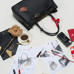 OLEADA NYC Tote Bag > Leather Tote Bag For Women > Mini Handbag > Convertible To Shoulder Bag > Fits 14" laptop> Marina Tote