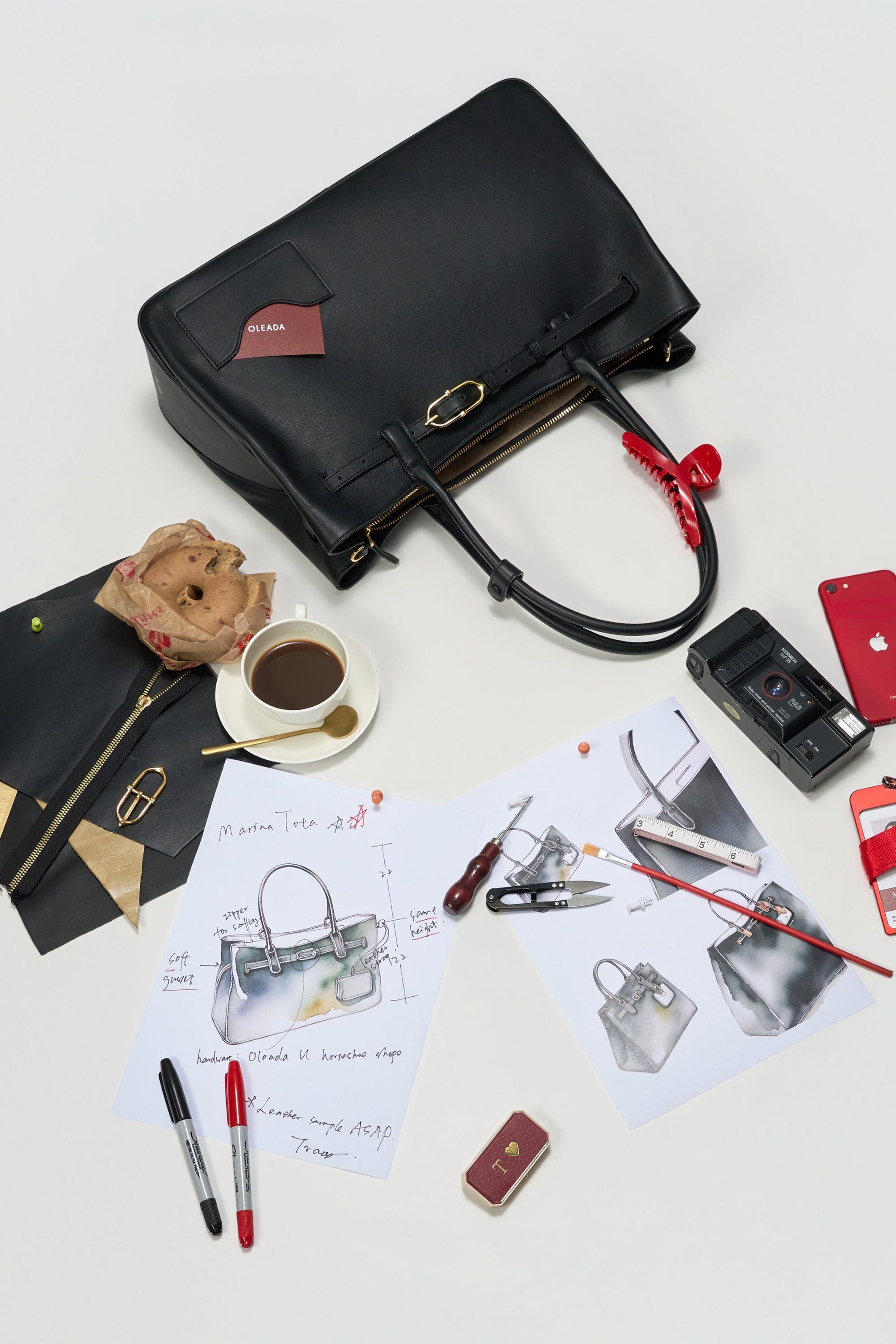 OLEADA NYC Tote Bag > Leather Tote Bag For Women > Mini Handbag > Convertible To Shoulder Bag > Fits 14" laptop> Marina Tote