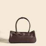 OLEADA NYC Tote Bag > Leather Tote Bag For Women > Mini Handbag > Convertible To Shoulder Bag > Fits iPad> Color_Chocolate Mini Marina Tote
