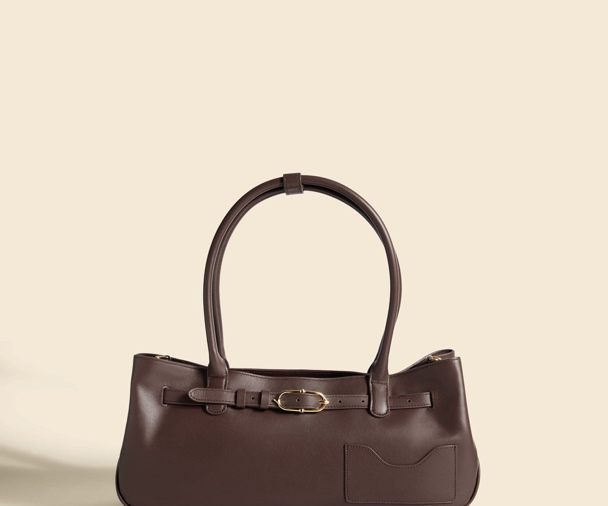 OLEADA NYC Tote Bag > Leather Tote Bag For Women > Mini Handbag > Convertible To Shoulder Bag > Fits iPad> Color_Chocolate Mini Marina Tote