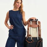 OLEADA NYC Women Work Bag > Leather Bag > Business Travel Backpack > Fits Up To 14'' Laptops Coast Backpack