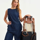 OLEADA NYC Women Work Bag > Leather Bag > Business Travel Backpack > Fits Up To 14'' Laptops Coast Backpack