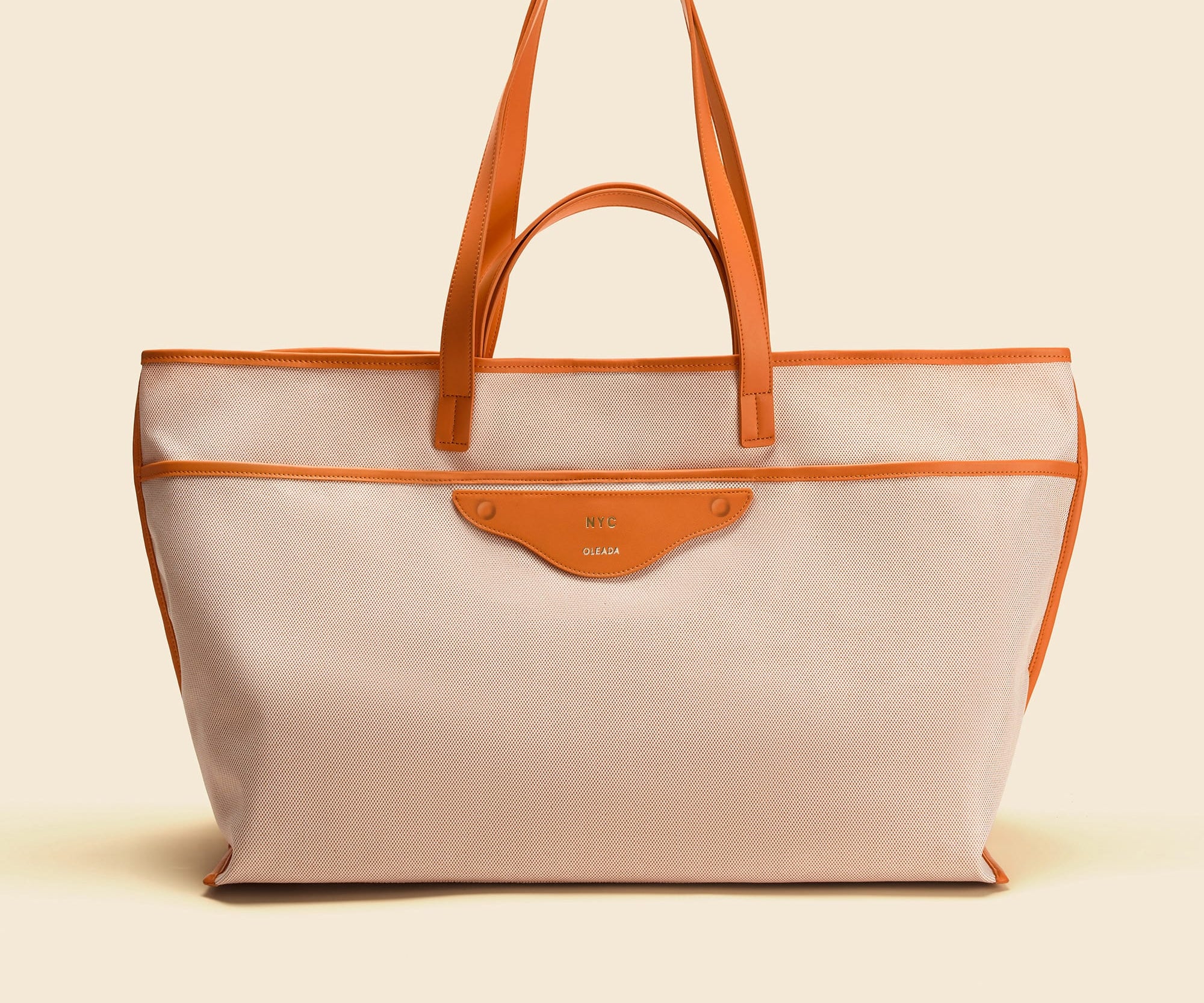 OLEADA NYC Women Work Bag > Leather Bag > Business Travel Beach Bags> Fits Up To 16'' Laptops Color_Clementine Coast Beach Tote