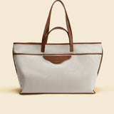 OLEADA NYC Women Work Bag > Leather Bag > Business Travel Beach Bags> Fits Up To 16'' Laptops Color_Sand Coast Beach Tote