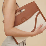 OLEADA NYC Women Work Leather Bag > Business Laptop Sleeve > 14 Inch Laptop Bag > Portable Laptop Briefcase > MacBook Pro Sleeve Color_Oat Captain Sleeve Suite