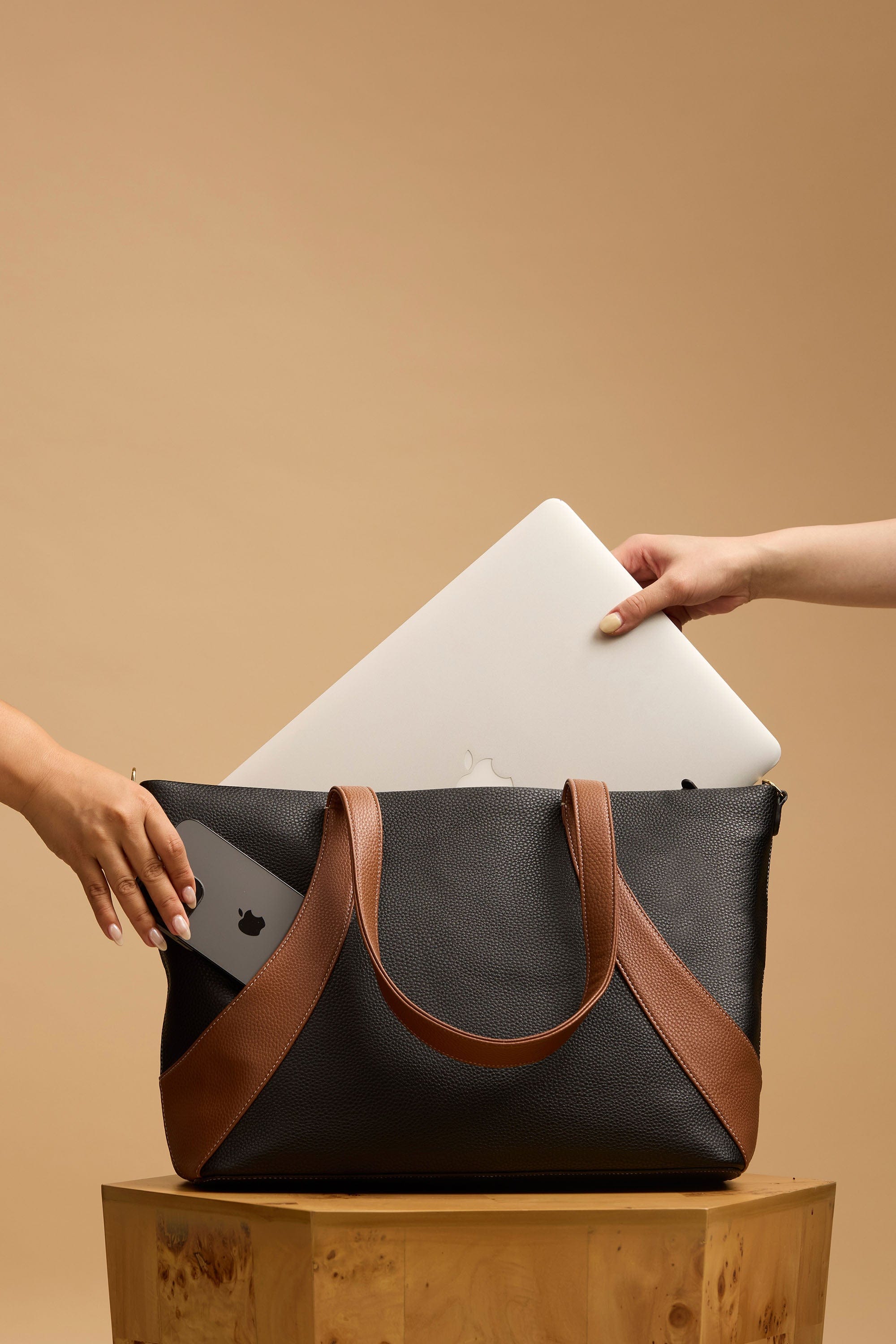 OLEADA NYC Work Tote Bag > Leather Work Tote For Women > Large Capacity Bag > 16 Inch Laptop Bag > Convertible To Shoulder Bag Anchor Tote