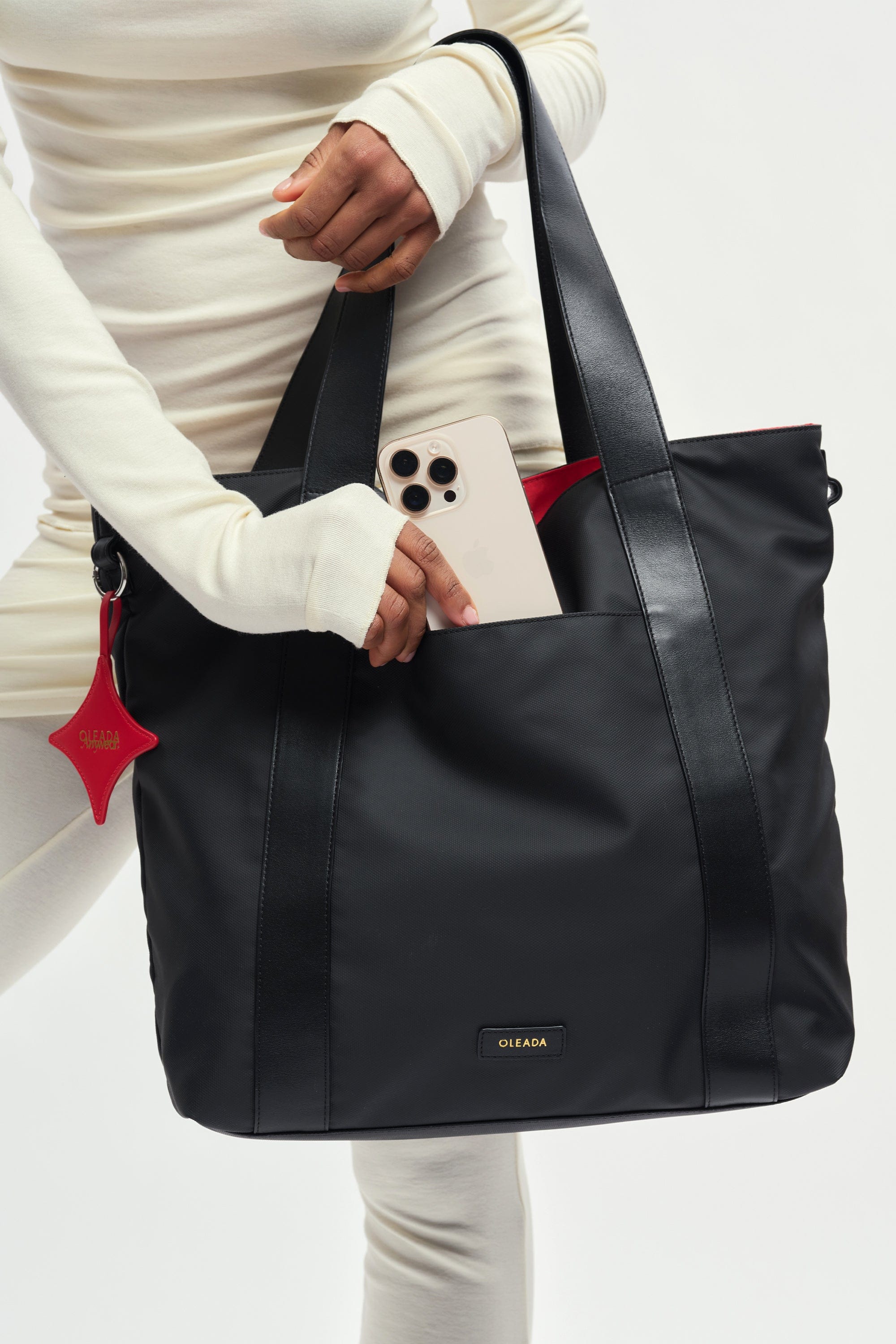 OLEADA NYC Work Tote Bag > Leather Work Tote For Women > Large Capacity Bag > 16 Inch Laptop Bag > Convertible To Shoulder Bag AnyWear Tech Tote