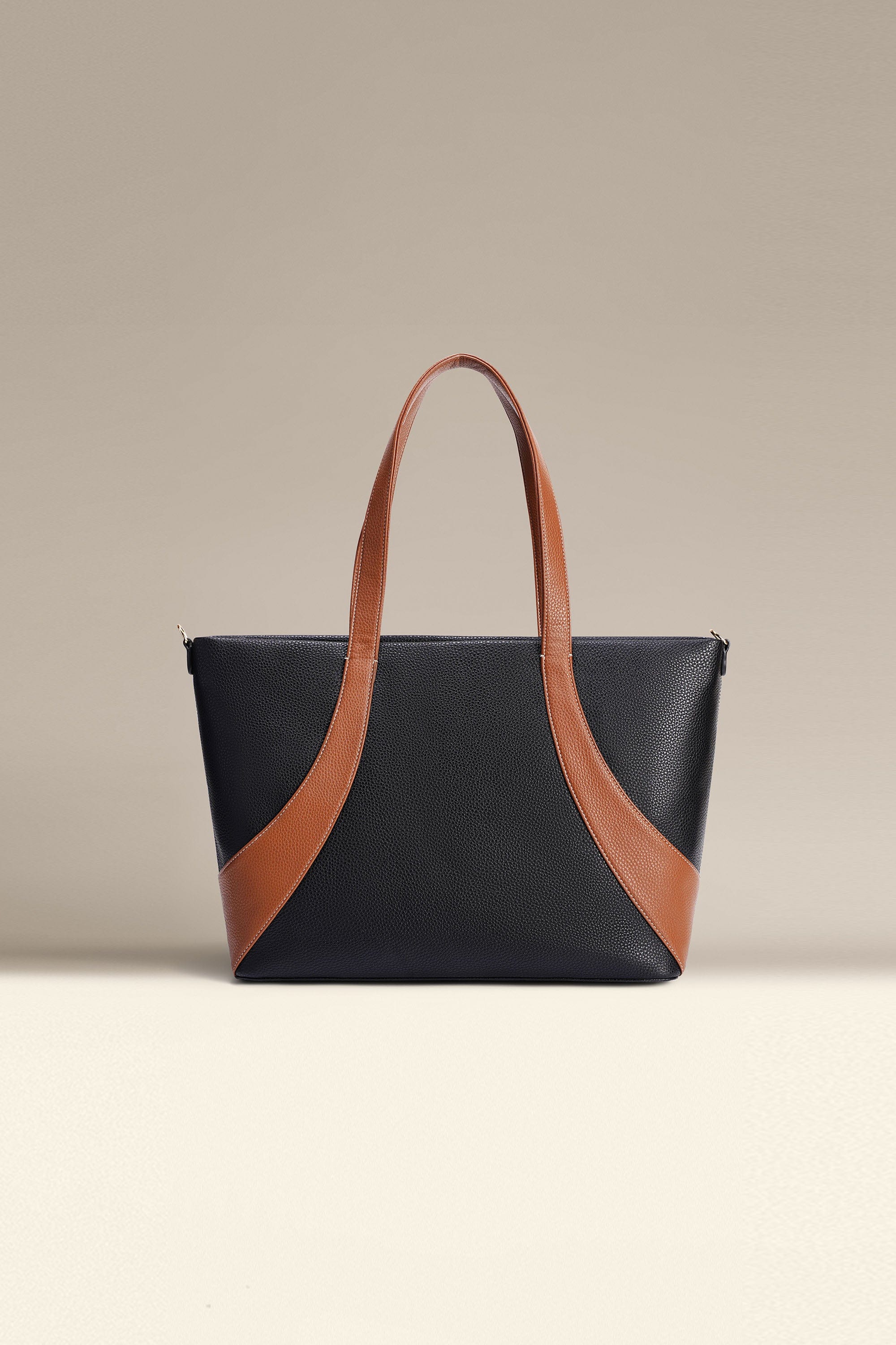 OLEADA NYC Work Tote Bag > Leather Work Tote For Women > Large Capacity Bag > 16 Inch Laptop Bag > Convertible To Shoulder Bag Color_Caviar Anchor Tote