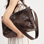 OLEADA NYC Work Tote Bag > Leather Work Tote For Women > Large Capacity Bag > 16 Inch Laptop Bag > Convertible To Shoulder Bag Color_Espresso Reverie Tote