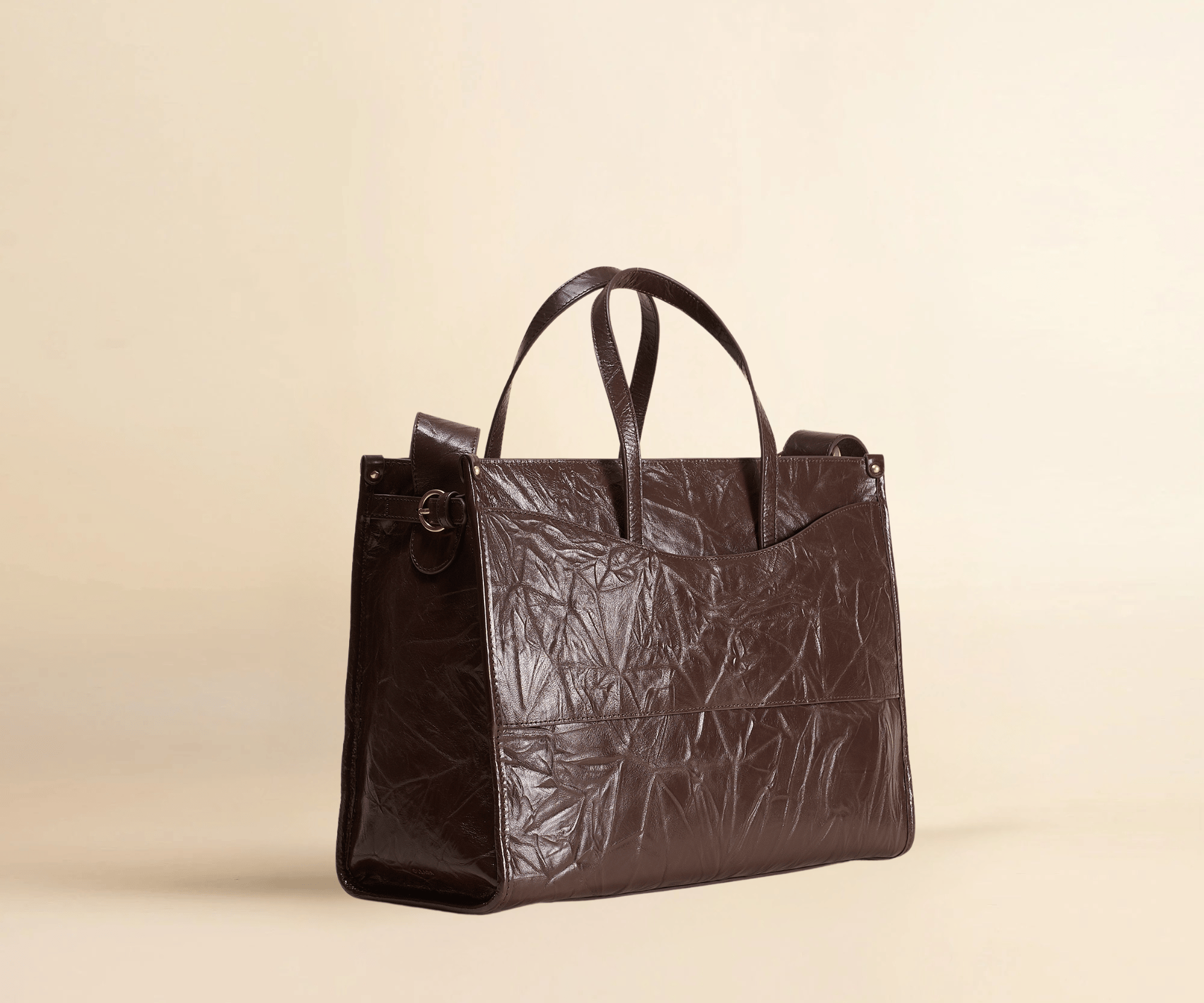 OLEADA NYC Work Tote Bag > Leather Work Tote For Women > Large Capacity Bag > 16 Inch Laptop Bag > Convertible To Shoulder Bag Color_Espresso Reverie Tote
