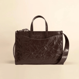 OLEADA NYC Work Tote Bag > Leather Work Tote For Women > Large Capacity Bag > 16 Inch Laptop Bag > Convertible To Shoulder Bag Color_Espresso Reverie Tote