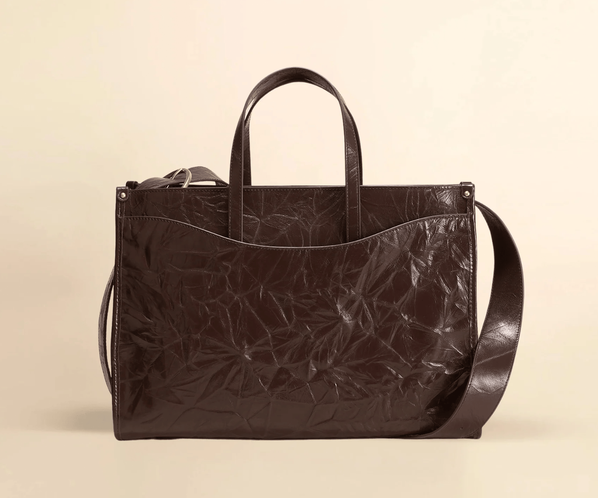OLEADA NYC Work Tote Bag > Leather Work Tote For Women > Large Capacity Bag > 16 Inch Laptop Bag > Convertible To Shoulder Bag Color_Espresso Reverie Tote