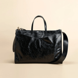 OLEADA NYC Work Tote Bag > Leather Work Tote For Women > Large Capacity Bag > 16 Inch Laptop Bag > Convertible To Shoulder Bag Color_Obsidian Reverie Tote