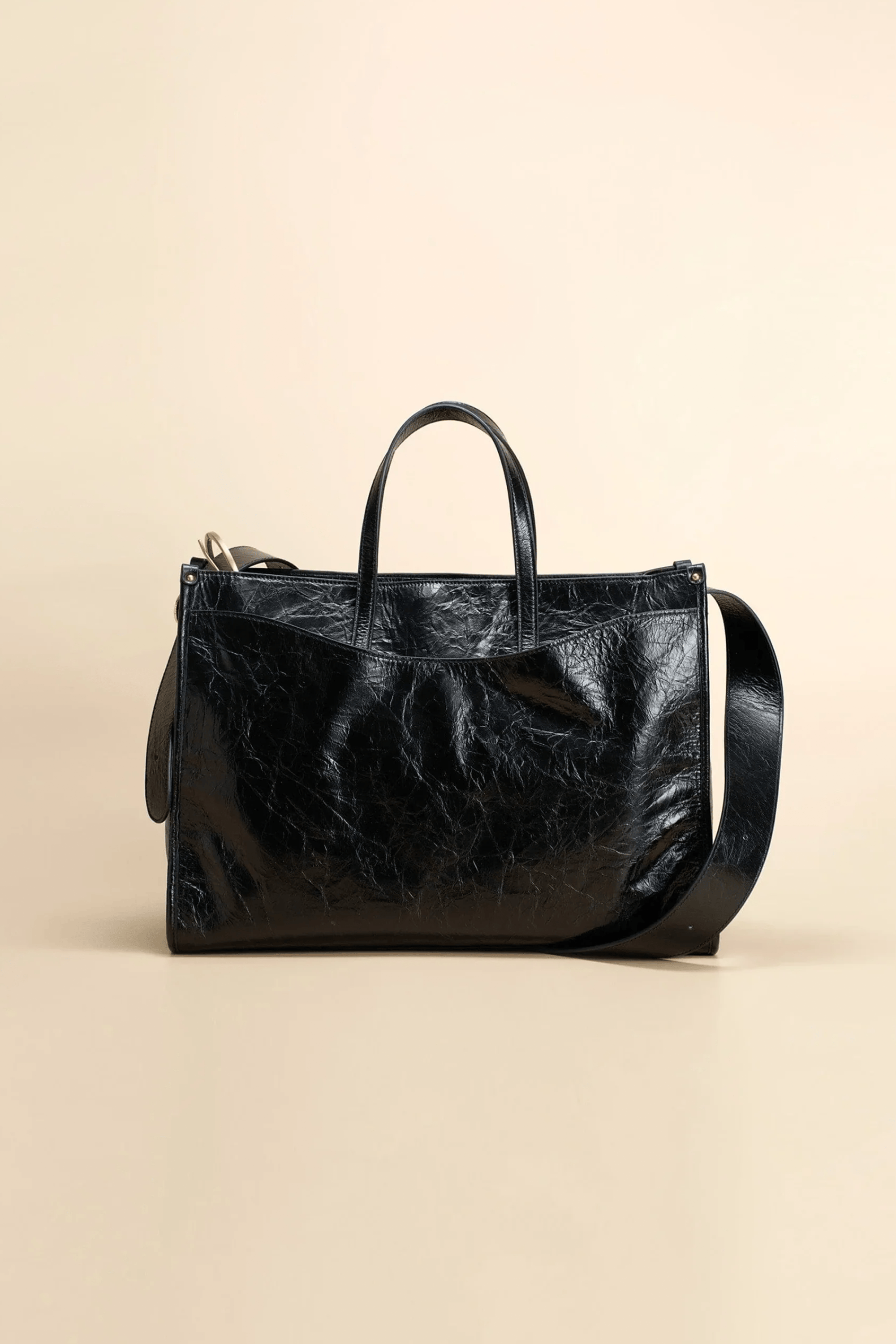 OLEADA NYC Work Tote Bag > Leather Work Tote For Women > Large Capacity Bag > 16 Inch Laptop Bag > Convertible To Shoulder Bag Color_Obsidian Reverie Tote