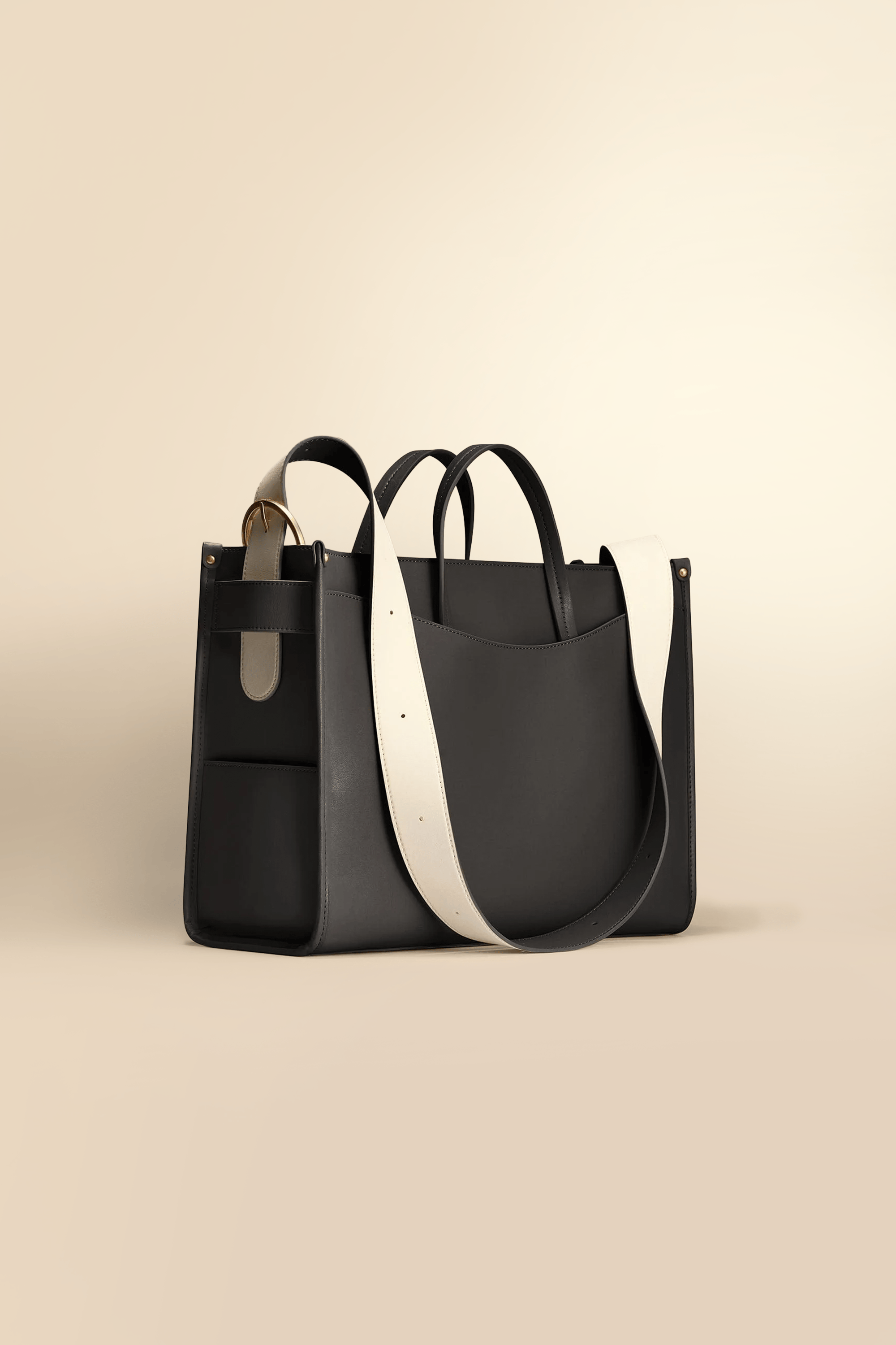 OLEADA NYC Work Tote Bag > Leather Work Tote For Women > Large Capacity Bag > 16 Inch Laptop Bag > Convertible To Shoulder Bag Color_Onyx Reverie Tote