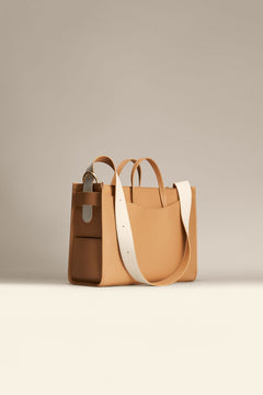 OLEADA NYC Work Tote Bag > Leather Work Tote For Women > Large Capacity Bag > 16 Inch Laptop Bag > Convertible To Shoulder Bag Color_Toffee Reverie Tote