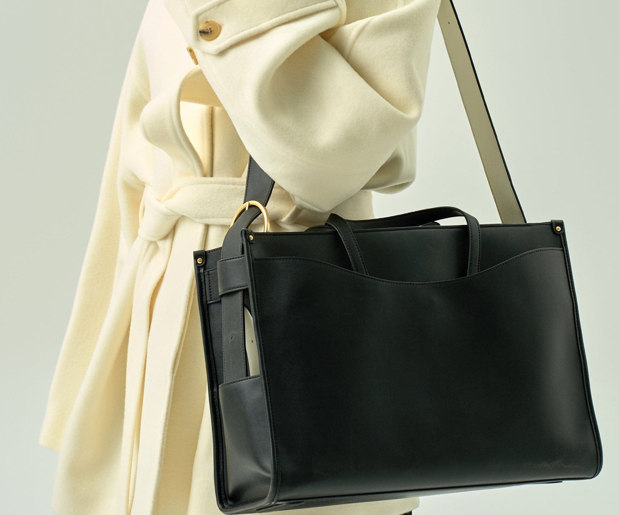 OLEADA NYC Work Tote Bag > Leather Work Tote For Women > Large Capacity Bag > 16 Inch Laptop Bag > Convertible To Shoulder Bag Reverie Tote