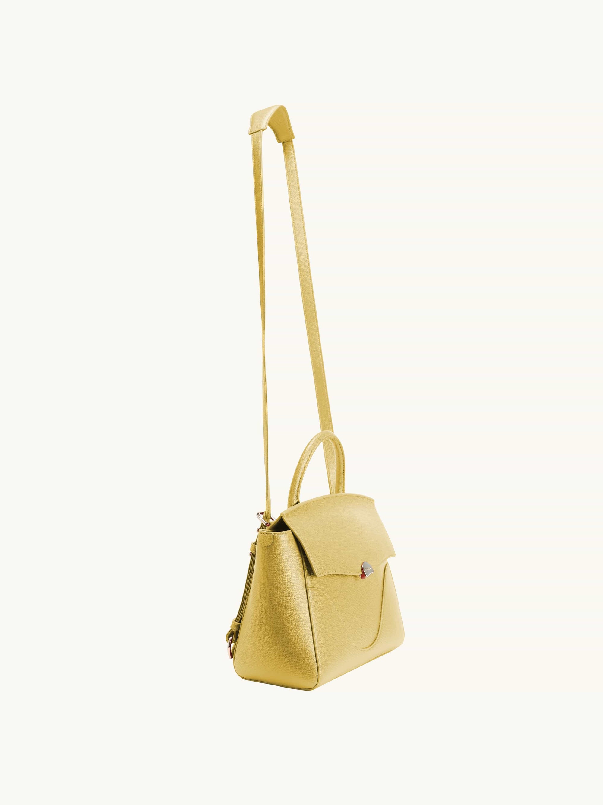 Backpack - Convertible Handbag for Women - Yellow - Leather - Regular Capacity | Oleada