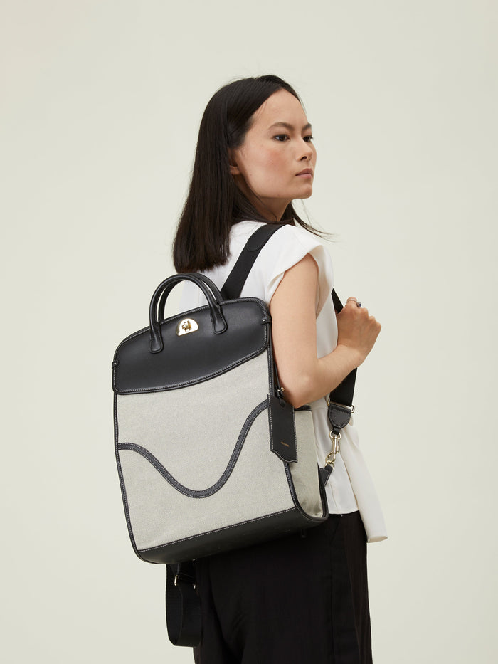 OLEADA Women Work Bag > Leather Bag > Business Travel Backpack > Fits Up To 14'' Laptops Coast Backpack Marble