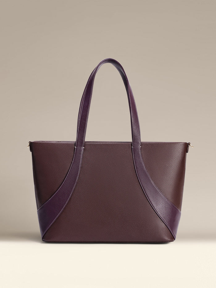 OLEADA Work Tote Bag > Leather Work Tote For Women > Large Capacity Bag > 16 Inch Laptop Bag > Convertible To Shoulder Bag Anchor Tote Burgundy