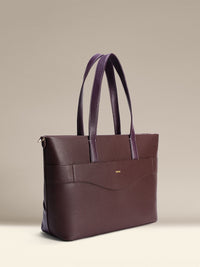 OLEADA Work Tote Bag > Leather Work Tote For Women > Large Capacity Bag > 16 Inch Laptop Bag > Convertible To Shoulder Bag Anchor Tote Burgundy