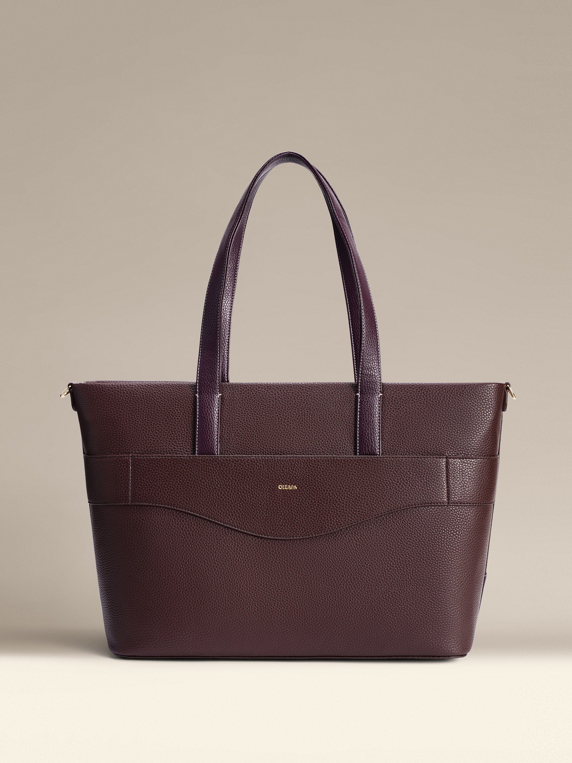 OLEADA Work Tote Bag > Leather Work Tote For Women > Large Capacity Bag > 16 Inch Laptop Bag > Convertible To Shoulder Bag Anchor Tote Burgundy